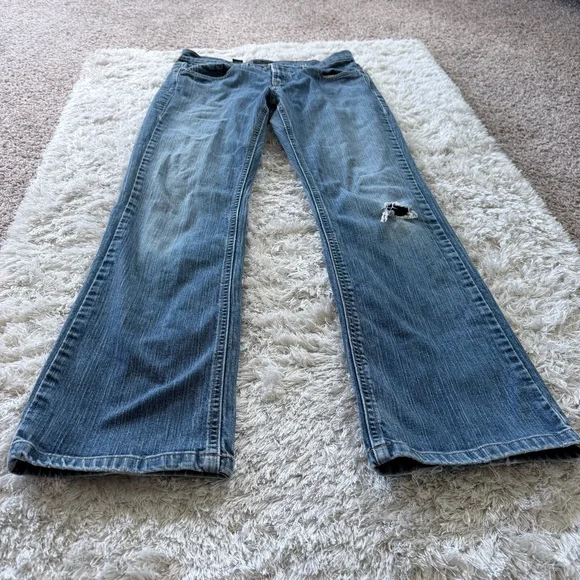 The Limited Midrise Bootcut Flared Jeans Size 8R Distressed Medium Wash - Picture 2 of 11